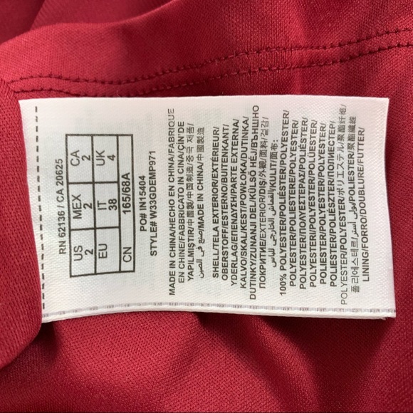 GUESS burgandy flowy dress with mesh top - Picture 8 of 8